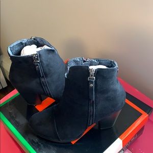 Black suede boots